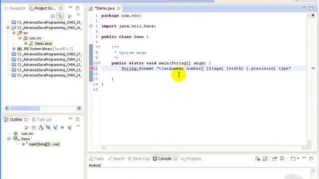 VTC Player Advanced Java Programming Java SE 7, Formatted Strings смотреть онлайн