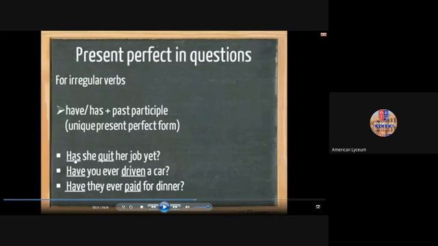Present Perfect Tense Fun class смотреть онлайн