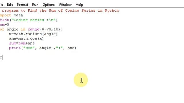 program to Find the Sum of Cosine Series in Python смотреть онлайн