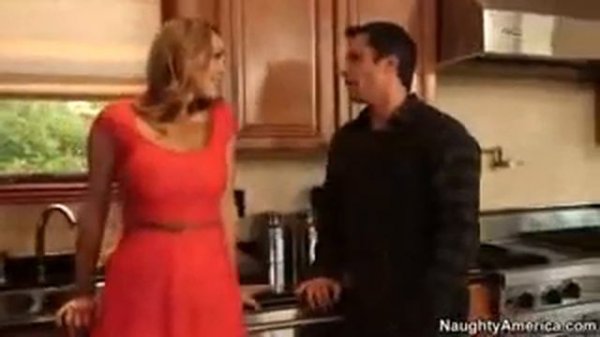 French Tanya Tate takes handymans guy on kitchen counter