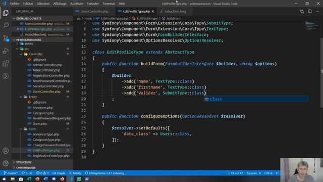 5- Créer une page profil pour l'utilisateur avec Symfony 5.1 смотреть онлайн