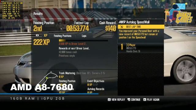 Shift 2 Benchmark A8 7680 iGPU смотреть онлайн