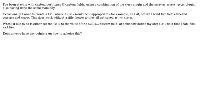 Wordpress: How to programatically set the post title of a CPT on wp-admin? смотреть онлайн