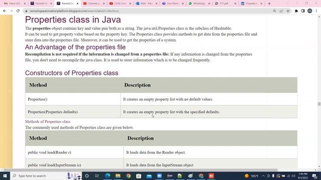 CoreJava Collections Properties Class Demo Theory SEPT20220902 смотреть онлайн