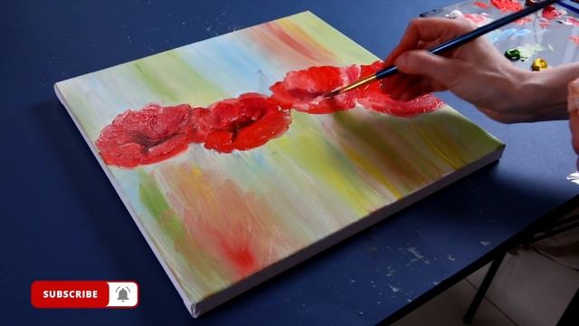 Spring flowers in oil / tulips /easy flower painting for beginners смотреть онлайн