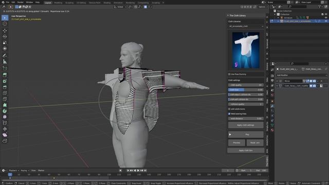 The Cloth Library Addon Blender Tutorial смотреть онлайн