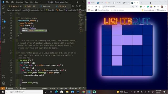 JavaScript & React | Lights Out Game смотреть онлайн