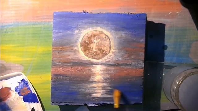 Как нарисовать лунную ночь акрилом #tobecreative смотреть онлайн
