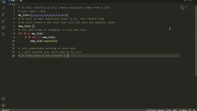 Removing Duplicate Items in a List | Python Tutorial | VS Code смотреть онлайн