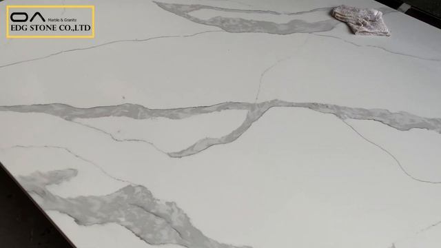 Calacatta Gold Quartz Countertops Produced By EDG Stone смотреть онлайн