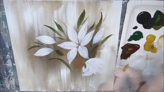 White Lily / Flower Acrylic Painting / Weisse Lilie / Acrylmalerei Blumen / V359 смотреть онлайн