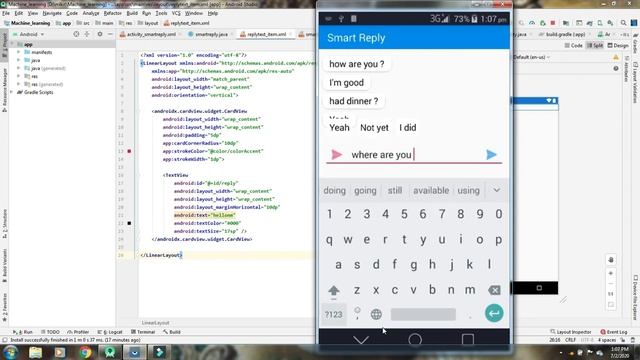 smart reply in android app using firebase ml kit | Machine Learning |android tutorial смотреть онлайн