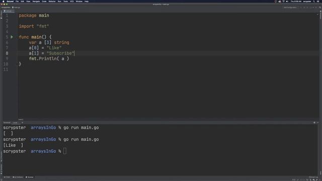 Arrays in GoLang смотреть онлайн