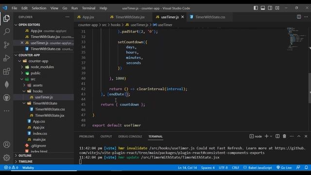 React Countdown Timer App with Vite | Beginner Friendly part 2 смотреть онлайн