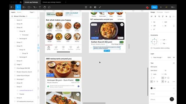 Zomato Food Delivery App Redesign - UX, UI , Visual Design, Design tutorial смотреть онлайн