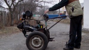 Самодельный мотоблок, первый запуск