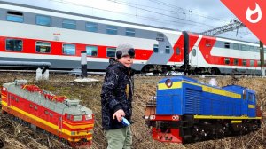Двухэтажный поезд и старенький локомотив  / Грузовые поезда и поиски паровоза