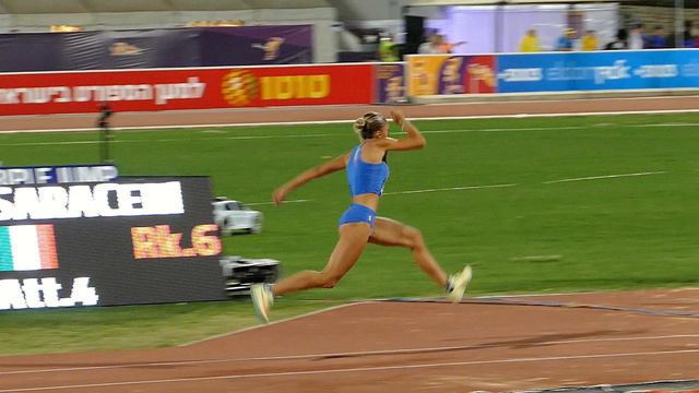 Saraceni Erica Giorgia Anoeta (ITA) Triple Jump Women Slow Motion 120 fps Jerusalem 2023 смотреть онлайн