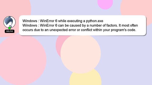 Windows : WinError 6 while executing a python.exe смотреть онлайн