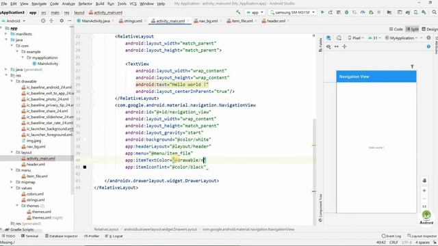 Navigation view in android studio | How to Create Navigation Drawer | Navigation View | #59 смотреть онлайн