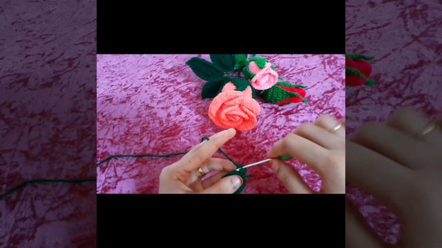 Long Stem Crochet Rose Sepals🌹| Crochet Diary 😘 смотреть онлайн
