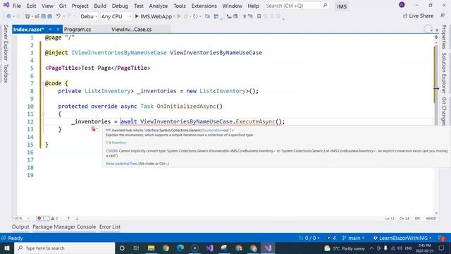 Creating a full Blazor app in .Net 6 | Dependency Inject the Use Case into Razor Component | Ep 8 смотреть онлайн