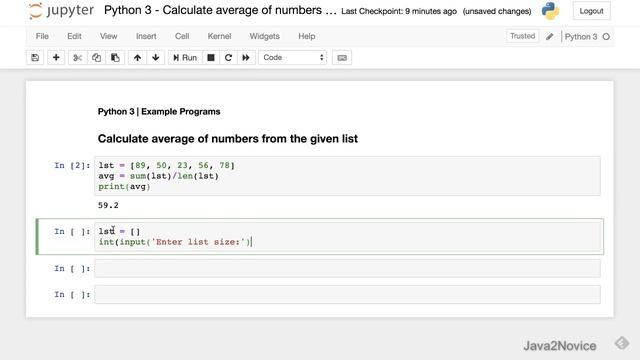 Python 3 - Calculate average of numbers from the given list | Example Programs смотреть онлайн