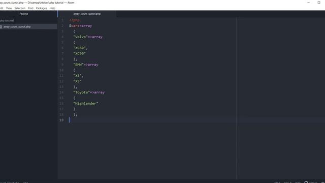 PHP Array: Count() & Sizeof() functions #php смотреть онлайн