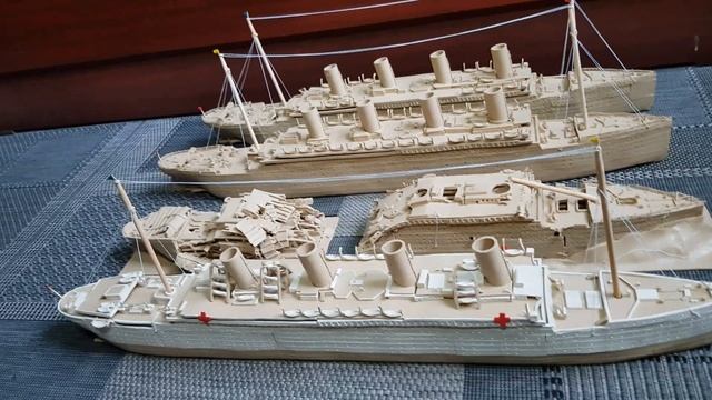 RMS OLYMPIC, RMS TITANIC, RMS TITANIC WRECK, HMHS BRITANNIC из пластилина!!! большой обзор!!! смотреть онлайн