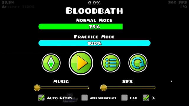 Bloodbath 75% // Go at 25% // Geometry Dash смотреть онлайн