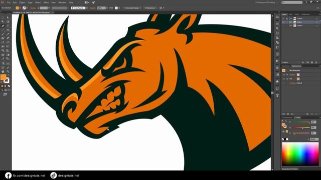 Adobe Illustrator Tutorial: Design eSports/Sports Logo for Your Team - Rhinos Logo смотреть онлайн