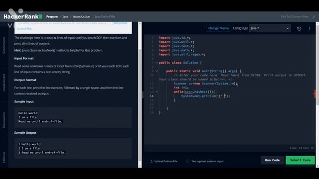 [9] Java End-of-file || Introduction || Java || Hacker Rank смотреть онлайн