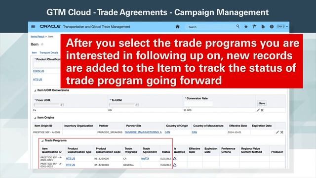 Oracle Global Trade Management Cloud - Trade Agreements - Campaign Management смотреть онлайн