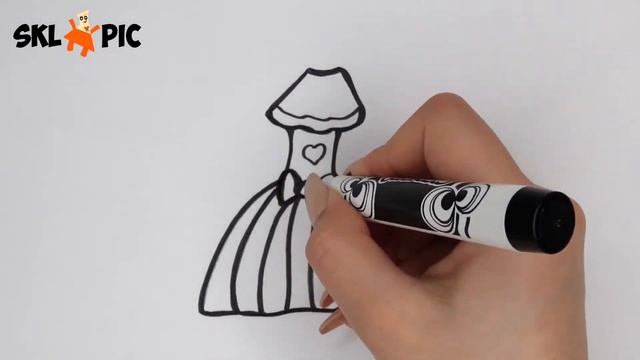 Раскраска для детей Платье. Как Нарисовать Платье смотреть онлайн