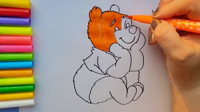 Как нарисовать Винни Пуха. Раскраска для детей. смотреть онлайн