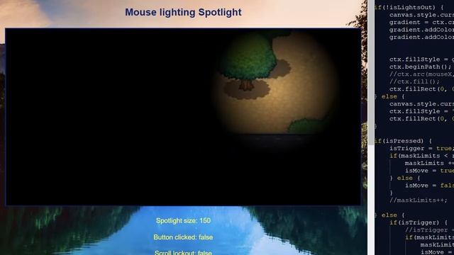 Mouse lighting Spotlight for HTML5 Canvas JavaScript смотреть онлайн