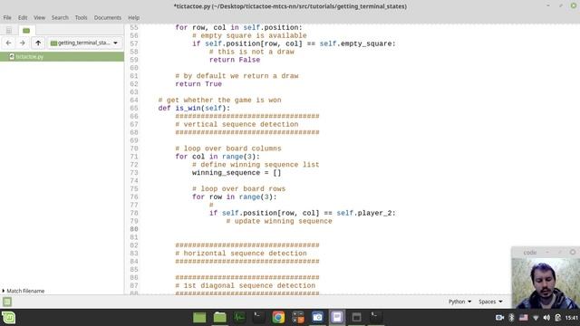 Coding tic tac toe AI using reinforcement learning (MCTS): getting terminal game states (WIN/DRAW) смотреть онлайн
