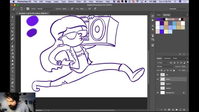 Drawing a character in photoshop смотреть онлайн