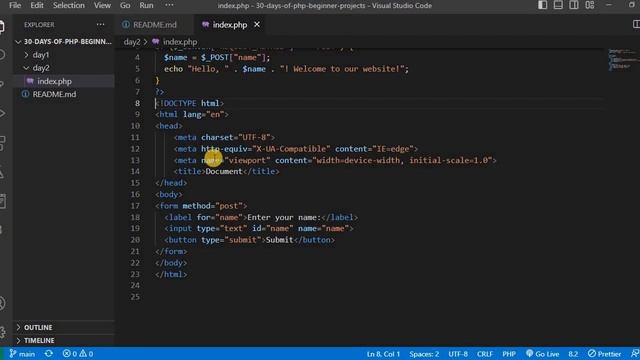 Create a program that takes in a user's name and displays a personalized greeting in PHP смотреть онлайн