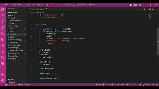 PyGame Tutorial For Beginners - Color Breezing | How to add color breezing effect using pygame? смотреть онлайн