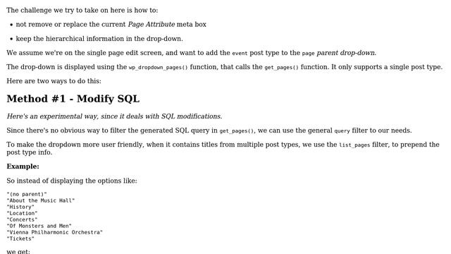 Wordpress: set a CPT as parent of a page (2 Solutions!!) смотреть онлайн