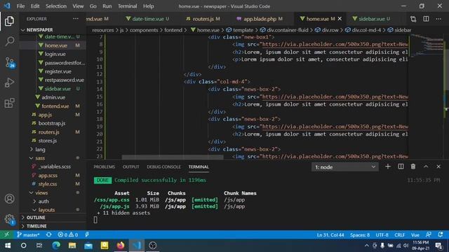 Laravel Vue JS Newspaper Project 28 | Sidebar design смотреть онлайн