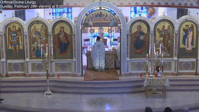 Orthros/Divine Liturgy Sunday, February 28th in Saint John the Baptist Greek Orthodox Church смотреть онлайн