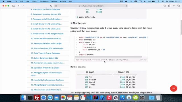 #09.e - Sub Query ALL Predicates | BELAJAR RDBMS ORACLE 18C смотреть онлайн