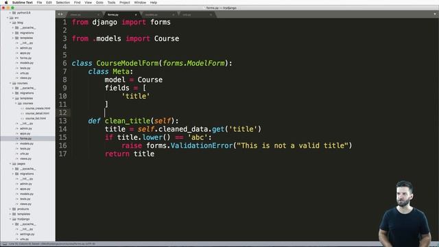 Try DJANGO Tutorial - 44 - Form Validation on a Post Method смотреть онлайн