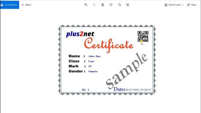 Generating certificates using student photo QR code & logo with data from MySQL table using PHP GD смотреть онлайн