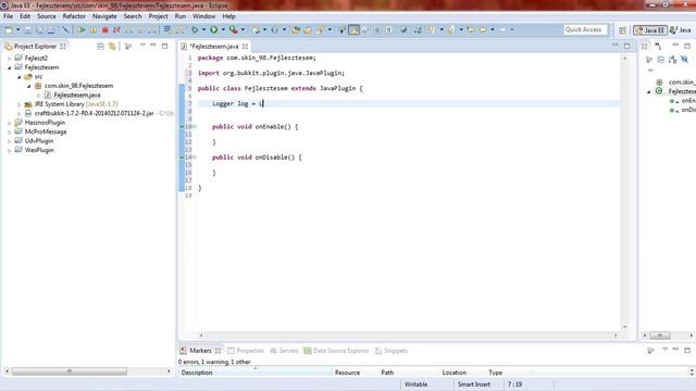 [Bukkit Plugin Creator] Bukkit Plugin Készítés 1.rész (Alapok, console) смотреть онлайн