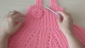 Вязаный сарафан крючком на девочку 3 лет//как связать// схема// свяжет даже начинающий