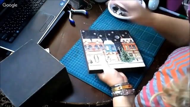 Декупаж крышки новогодней шкатулки. Университет Декупажа. Наташа Фохтина смотреть онлайн