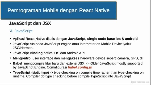 Pemrograman Mobile dengan React Native, Javascript dan JSX смотреть онлайн
